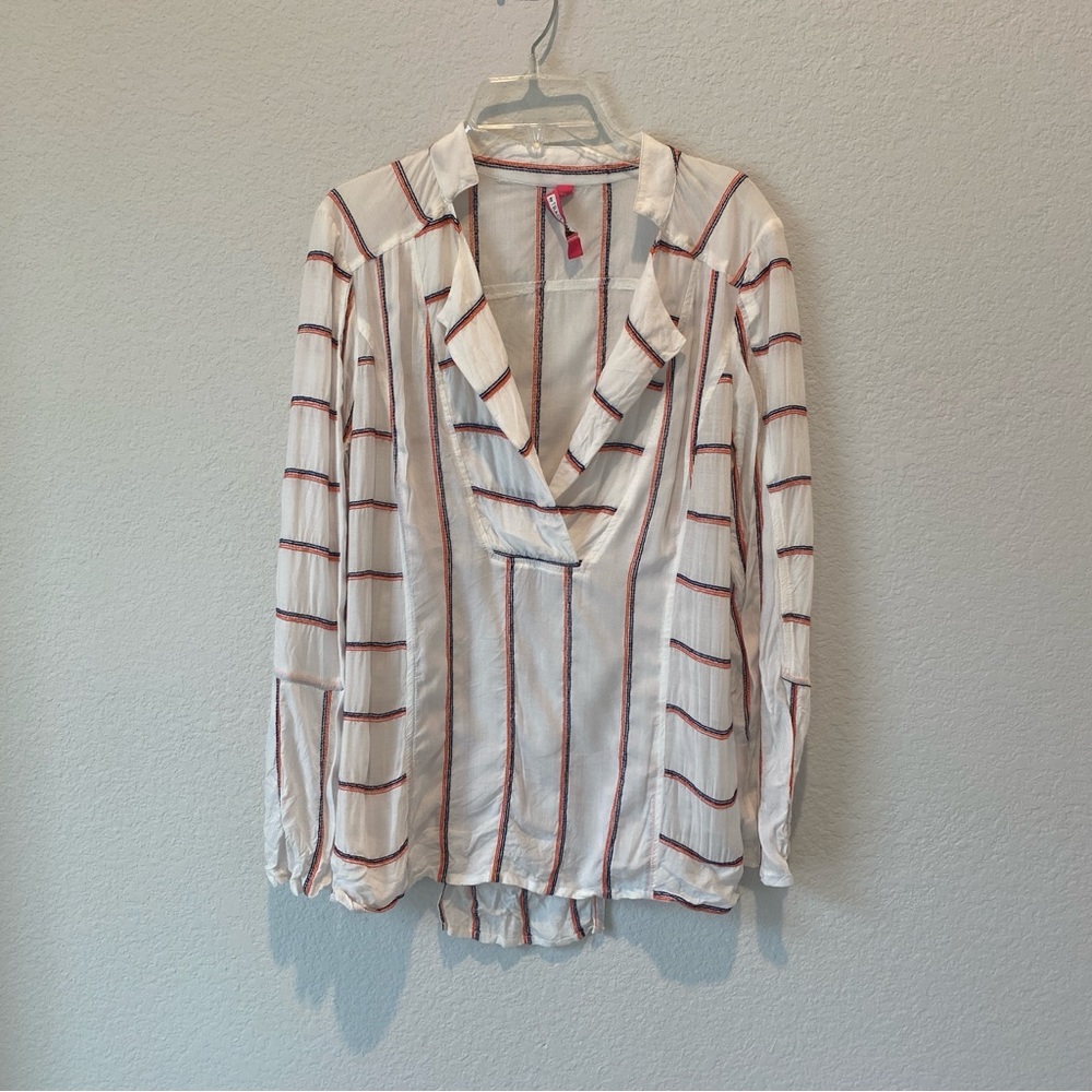 Plenty by Tracy Reese Anthropologie Contrast Stitch Embroidered Blouse